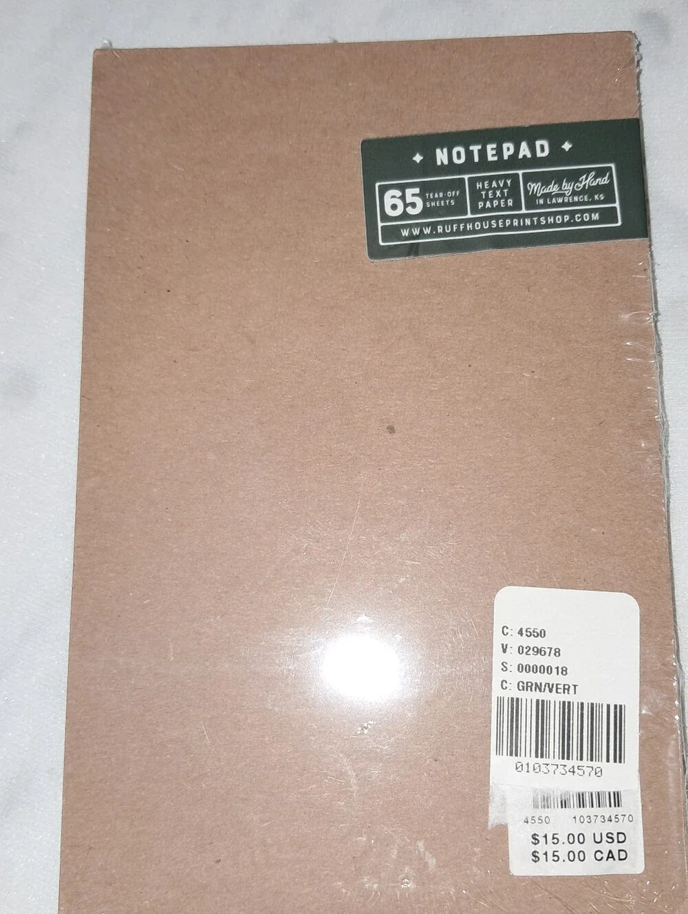Anthropologie NWT Ruff House Stripe Vellum Notepad In Cream/Green 6.5